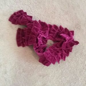 Pink velvet scarf